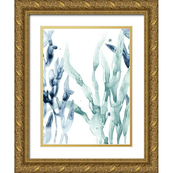 Vess, June Erica 15x18 Gold Ornate Wood Framed with Double Matting Museum Art Print Titled - Blue Kelp II
