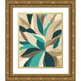 thumbnail image 1 of Vess, June Erica 15x18 Gold Ornate Wood Framed with Double Matting Museum Art Print Titled - Colorblock Blossom II, 1 of 4