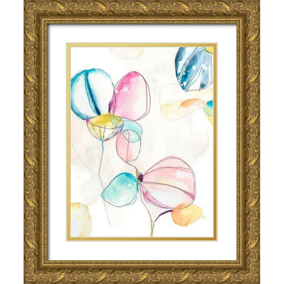 Vess, June Erica 15x18 Gold Ornate Wood Framed with Double Matting Museum Art Print Titled - Garden Splash II