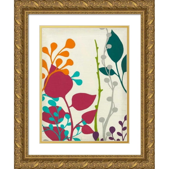 Vess, June Erica 15x18 Gold Ornate Wood Framed with Double Matting Museum Art Print Titled - Metro Garden II