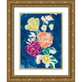 thumbnail image 1 of Vess, June Erica 15x18 Gold Ornate Wood Framed with Double Matting Museum Art Print Titled - Paintbox Floral I, 1 of 4