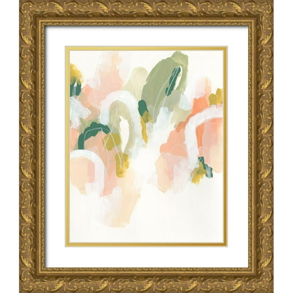 Vess, June Erica 15x18 Gold Ornate Wood Framed with Double Matting Museum Art Print Titled - Pastel Cascade I