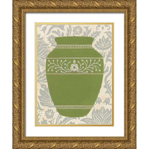 Vess, June Erica 15x18 Gold Ornate Wood Framed with Double Matting Museum Art Print Titled - Pottery Patterns III