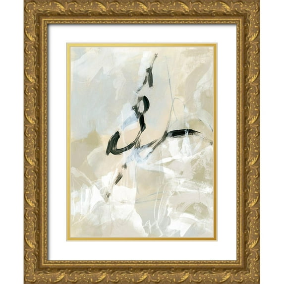 Vess, June Erica 15x18 Gold Ornate Wood Framed with Double Matting Museum Art Print Titled - Scribble Veil I