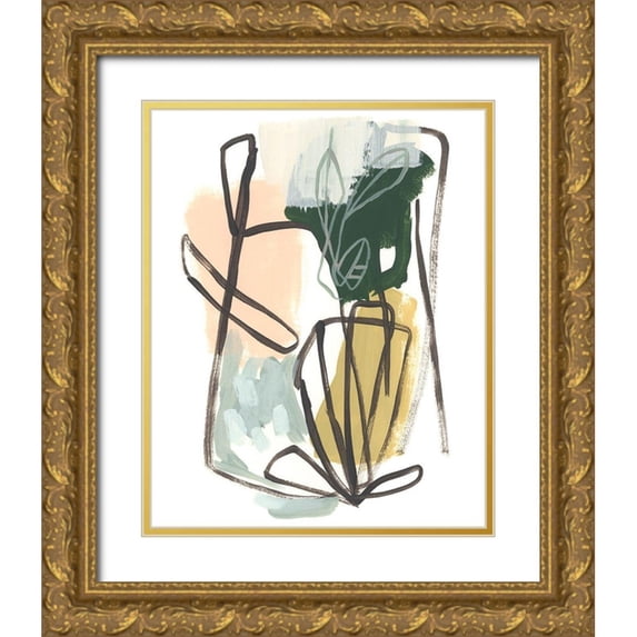 Vess, June Erica 15x18 Gold Ornate Wood Framed with Double Matting Museum Art Print Titled - Tropical Abstract II