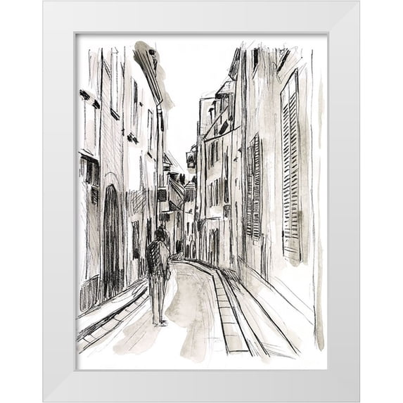 Vess, June Erica 15x18 White Modern Wood Framed Museum Art Print Titled - Europe Street Sketches IV