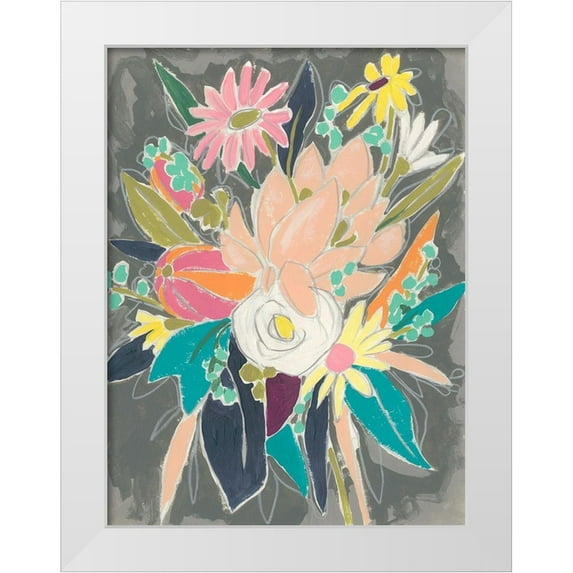 Vess, June Erica 15x18 White Modern Wood Framed Museum Art Print Titled - Fauvist Flora II