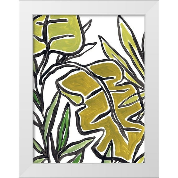 Vess, June Erica 15x18 White Modern Wood Framed Museum Art Print Titled - Naive Foliage III