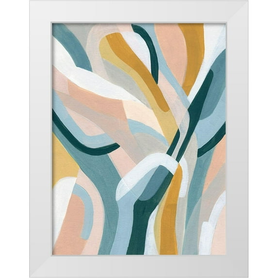 Vess, June Erica 15x18 White Modern Wood Framed Museum Art Print Titled - Pastel Puzzle I