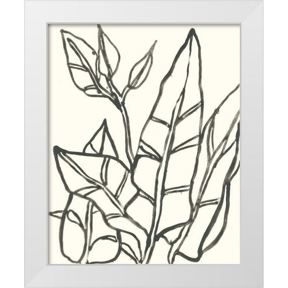 Vess, June Erica 15x18 White Modern Wood Framed Museum Art Print Titled - Tropical Contour III