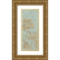 thumbnail image 1 of Vess, June Erica 15x32 Gold Ornate Wood Framed with Double Matting Museum Art Print Titled - Graceful Garden Triptych I, 1 of 4