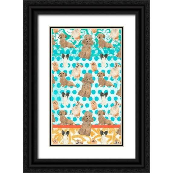 Vess, June Erica 16x24 Black Ornate Wood Framed with Double Matting Museum Art Print Titled - Parlor Pooch Collection E