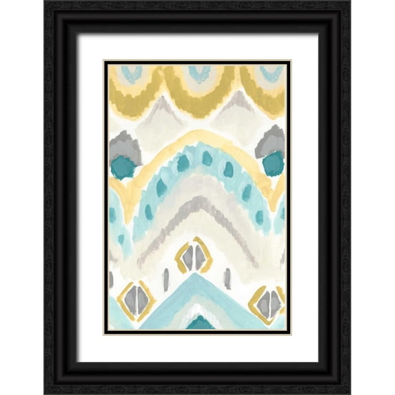 Vess, June Erica 17x24 Black Ornate Wood Framed with Double Matting Museum Art Print Titled - Textile Impression I