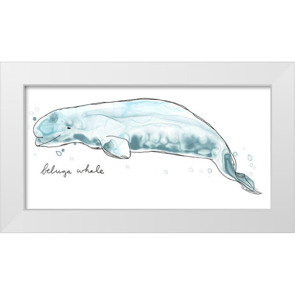 Vess, June Erica 18x11 White Modern Wood Framed Museum Art Print Titled - Cetacea Beluga Whale