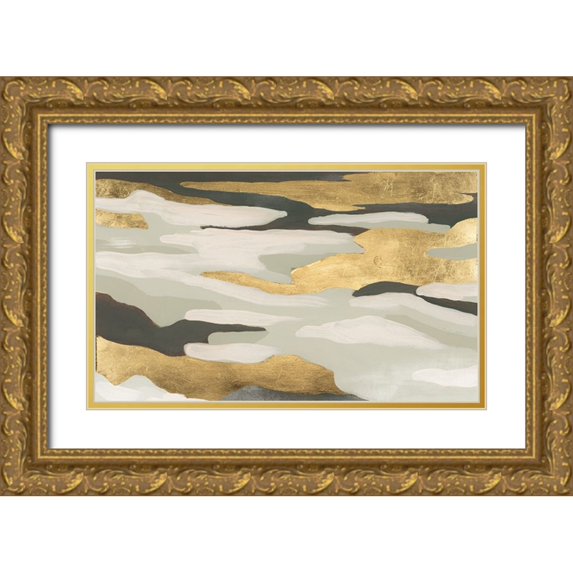 Vess, June Erica 18x12 Gold Ornate Wood Framed with Double Matting Museum Art Print Titled - Golden Valley Sands I