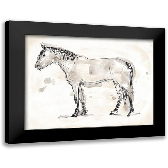 Vess, June Erica 18x15 Black Modern Framed Museum Art Print Titled - Vintage Equine Sketch I
