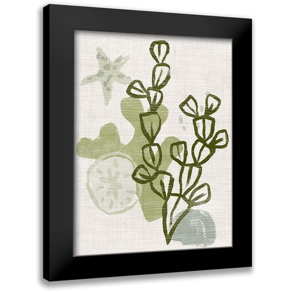 Vess, June Erica 19x24 Black Modern Framed Museum Art Print Titled - Coral Blockprint I