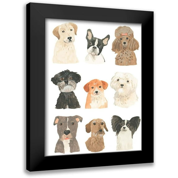 Vess, June Erica 19x24 Black Modern Framed Museum Art Print Titled - Doggos and Puppers II