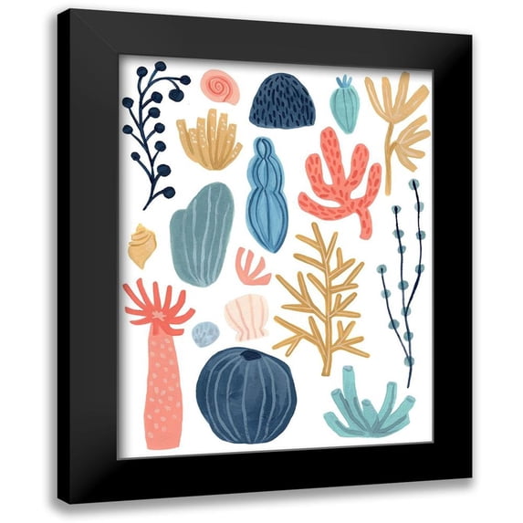 Vess, June Erica 19x24 Black Modern Framed Museum Art Print Titled - Reef Assortment I