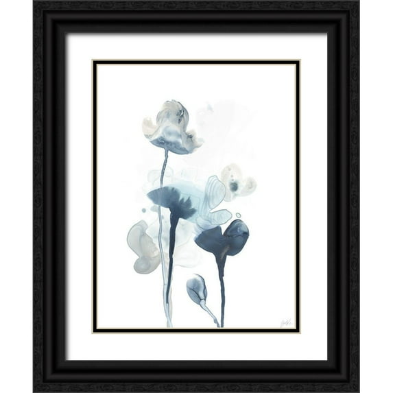 Vess, June Erica 19x24 Black Ornate Wood Framed with Double Matting Museum Art Print Titled - Midnight Blossoms IV