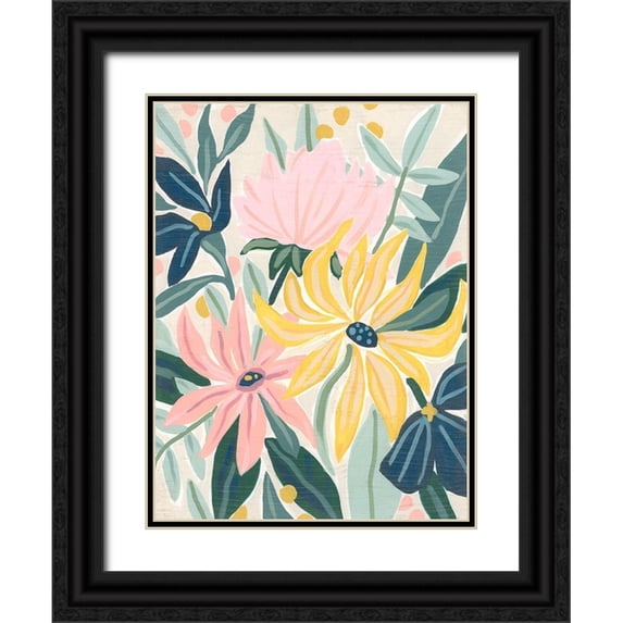 Vess, June Erica 19x24 Black Ornate Wood Framed with Double Matting Museum Art Print Titled - Tropical Sunshine I