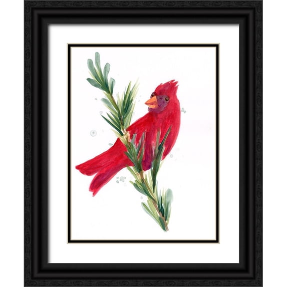 Vess, June Erica 19x24 Black Ornate Wood Framed with Double Matting Museum Art Print Titled - Warm Winter Wishes III