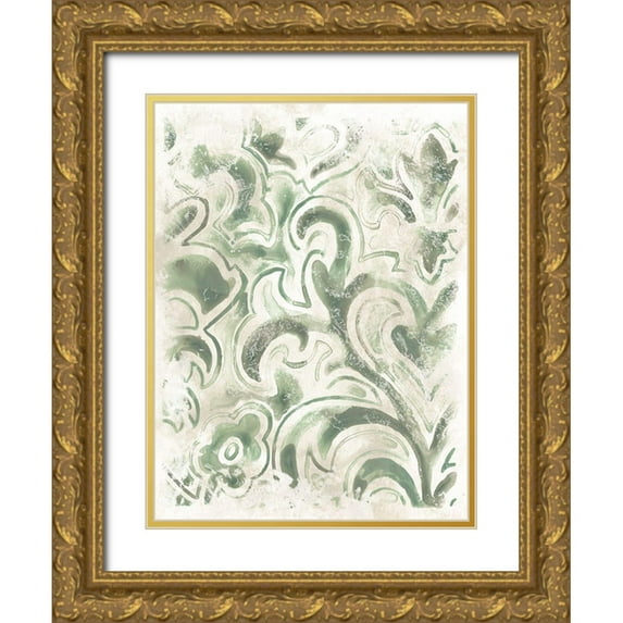 Vess, June Erica 19x24 Gold Ornate Wood Framed with Double Matting Museum Art Print Titled - Ancient Tile IV