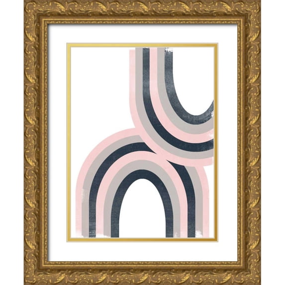 Vess, June Erica 19x24 Gold Ornate Wood Framed with Double Matting Museum Art Print Titled - Arc Moderne I