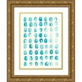 thumbnail image 1 of Vess, June Erica 19x24 Gold Ornate Wood Framed with Double Matting Museum Art Print Titled - Blue Batik Motif IV, 1 of 4