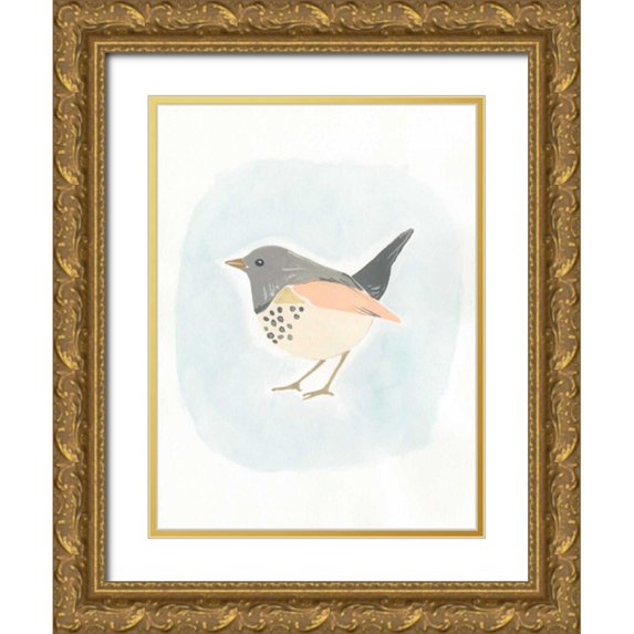 Vess, June Erica 19x24 Gold Ornate Wood Framed with Double Matting Museum Art Print Titled - Dapper Bird IV