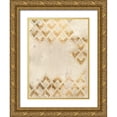 thumbnail image 1 of Vess, June Erica 19x24 Gold Ornate Wood Framed with Double Matting Museum Art Print Titled - Deco Pattern in Cream III, 1 of 4