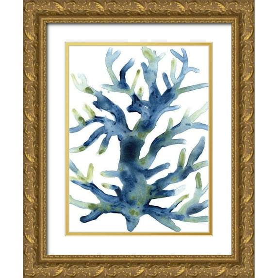 Vess, June Erica 19x24 Gold Ornate Wood Framed with Double Matting Museum Art Print Titled - Liquid Coral III