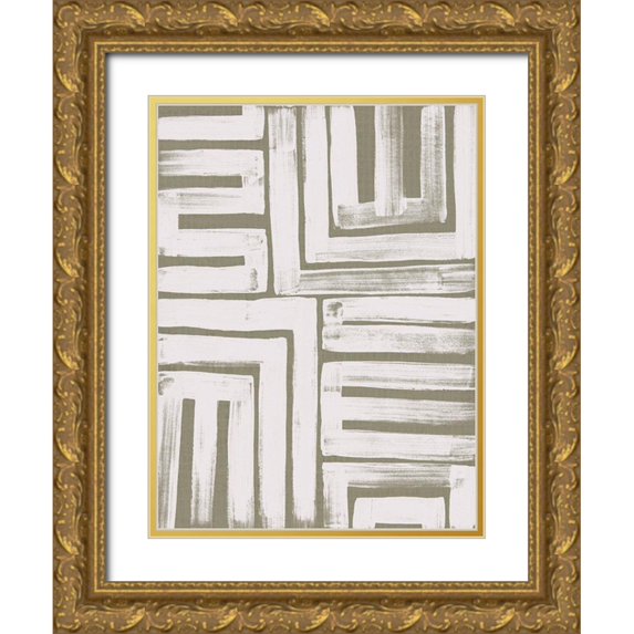 Vess, June Erica 19x24 Gold Ornate Wood Framed with Double Matting Museum Art Print Titled - Maze Interlock IV
