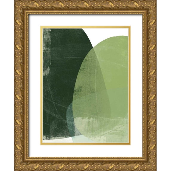 Vess, June Erica 19x24 Gold Ornate Wood Framed with Double Matting Museum Art Print Titled - Verdant Arc I