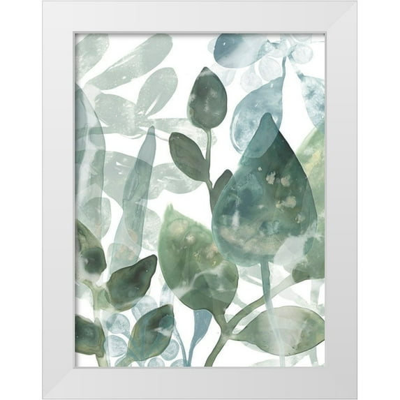 Vess, June Erica 19x24 White Modern Wood Framed Museum Art Print Titled - Aquatic Leaves I