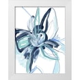 thumbnail image 1 of Vess, June Erica 19x24 White Modern Wood Framed Museum Art Print Titled - Blue Floral Burst II, 1 of 4