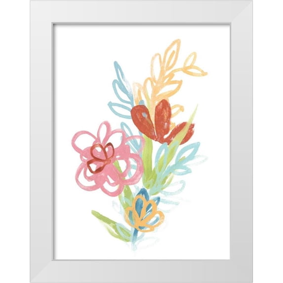Vess, June Erica 19x24 White Modern Wood Framed Museum Art Print Titled - Flora Moderne III