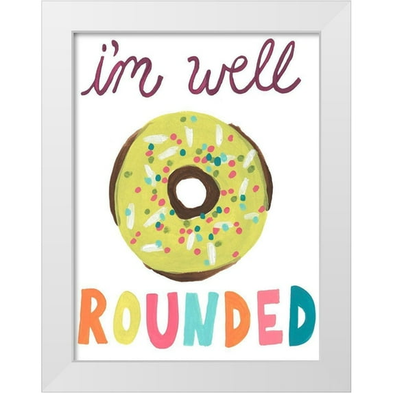 Vess, June Erica 19x24 White Modern Wood Framed Museum Art Print Titled - Happy Donuts II