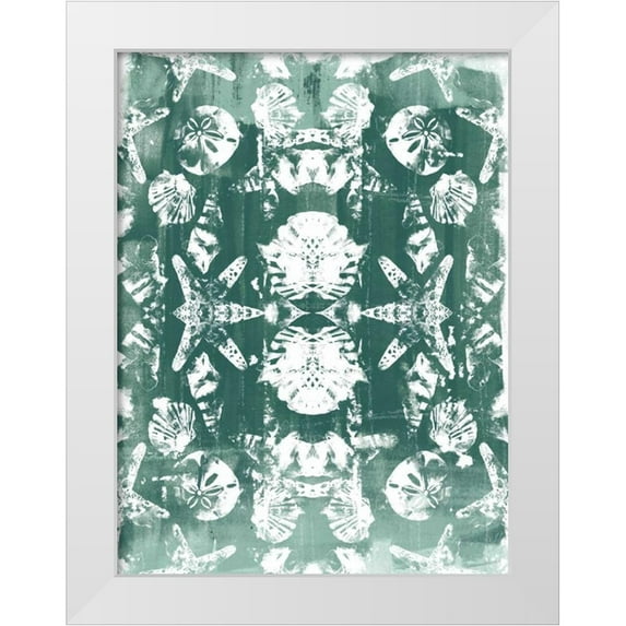 Vess, June Erica 19x24 White Modern Wood Framed Museum Art Print Titled - Sea Green Kaleidoscope II