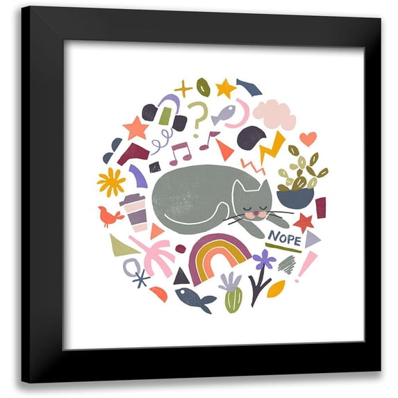 Vess, June Erica 20x20 Black Modern Framed Museum Art Print Titled - Cool Cats II