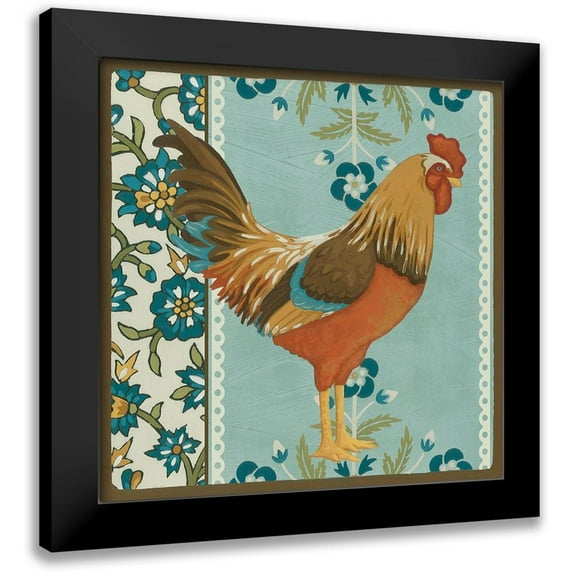 Vess, June Erica 20x20 Black Modern Framed Museum Art Print Titled - Cottage Rooster IV