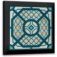 thumbnail image 1 of Vess, June Erica 20x20 Black Modern Framed Museum Art Print Titled - Embellished Indigo Lattice I, 1 of 5