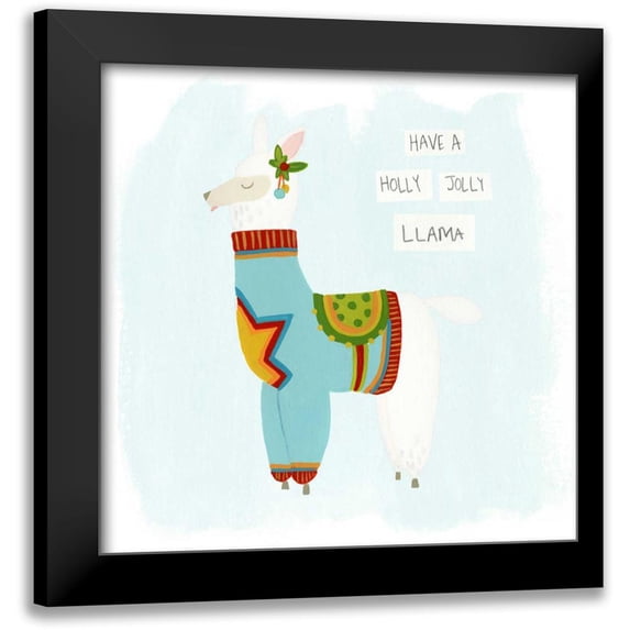 Vess, June Erica 20x20 Black Modern Framed Museum Art Print Titled - Fa-la-la-la Llama IV