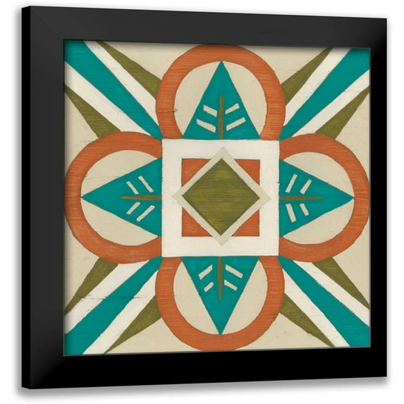 Vess, June Erica 20x20 Black Modern Framed Museum Art Print Titled - Global Motif VII