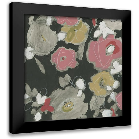 Vess, June Erica 20x20 Black Modern Framed Museum Art Print Titled - Impulse Floral I