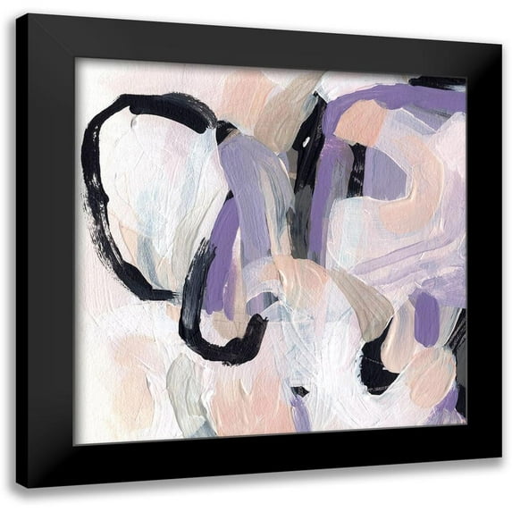 Vess, June Erica 20x20 Black Modern Framed Museum Art Print Titled - Lilac Scramble II