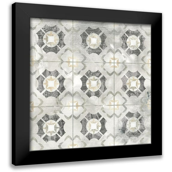 Vess, June Erica 20x20 Black Modern Framed Museum Art Print Titled - Marble Tile Design III