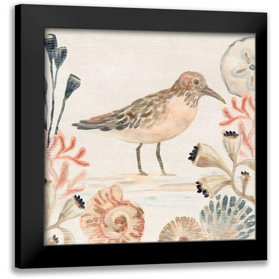 Vess, June Erica 20x20 Black Modern Framed Museum Art Print Titled - Shell Pipers III
