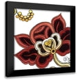 thumbnail image 1 of Vess, June Erica 20x20 Black Modern Framed Museum Art Print Titled - Small Paprika Floral II, 1 of 5
