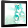 thumbnail image 1 of Vess, June Erica 20x20 Black Modern Framed Museum Art Print Titled - Teal and Ochre Ginko III, 1 of 5